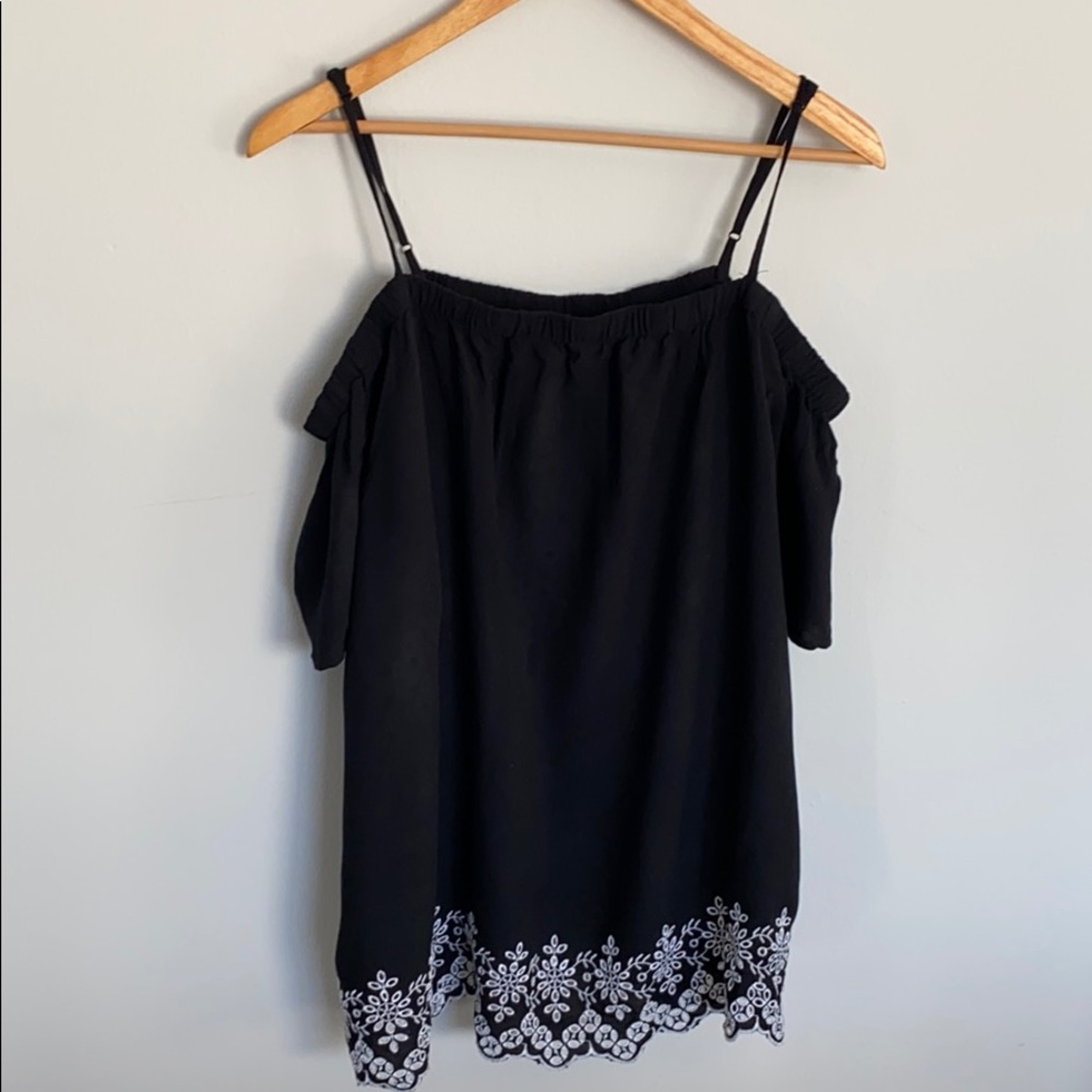 Off the shoulder black top